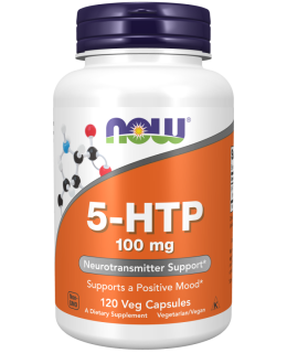 NOW 5-HTP, 100 mg, 120 rostlinných kapslí